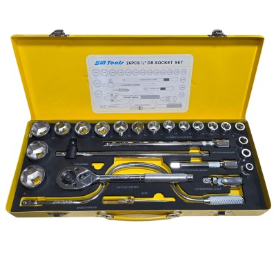 جعبه بکس 24 پارچه 6 پر درایو 1/2 اینچ سان تولز SunTools جعبه بکس 24 پارچه 6 پر درایو 1/2 اینچ سان تولز SunTools
